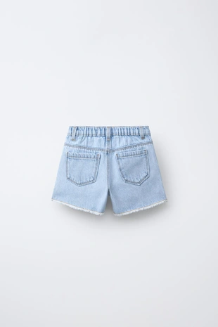 Джинсовые шорты Mom Fit с цветочным кружевом кроше- Заказать в России