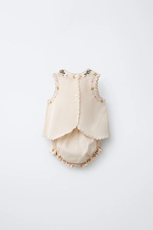 Комплект из рубашки и трусов с вышивкой- Заказать в России