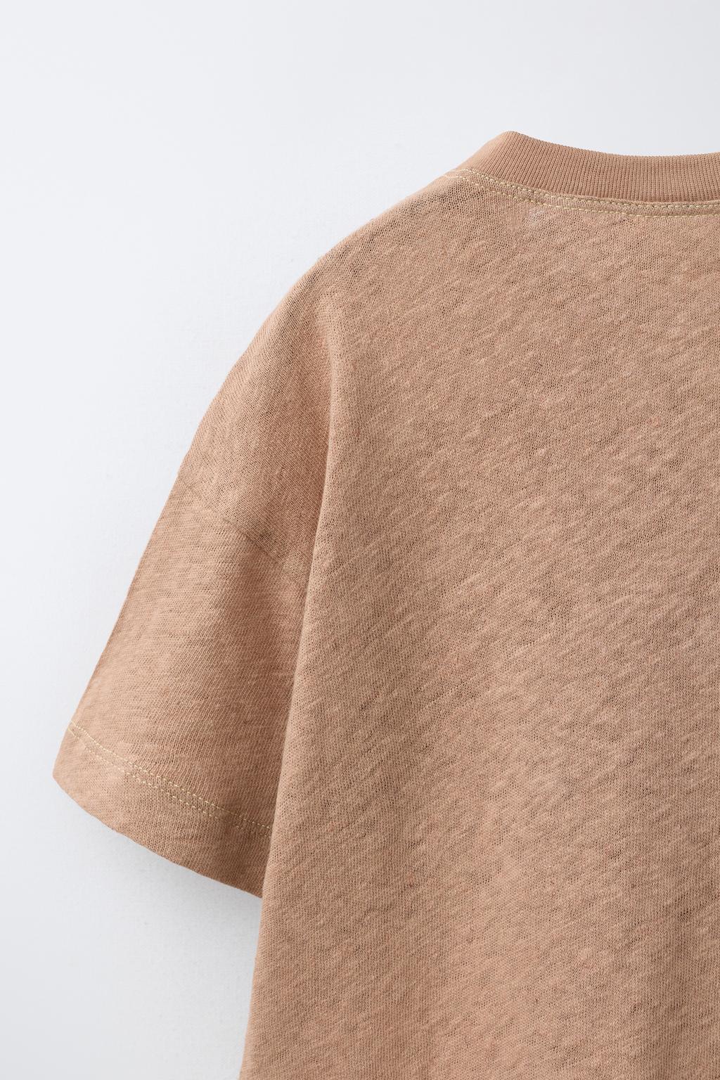 ФУТБОЛКА ИЗ ХЛОПКА И ЛЬНА С НАДПИСЬЮ