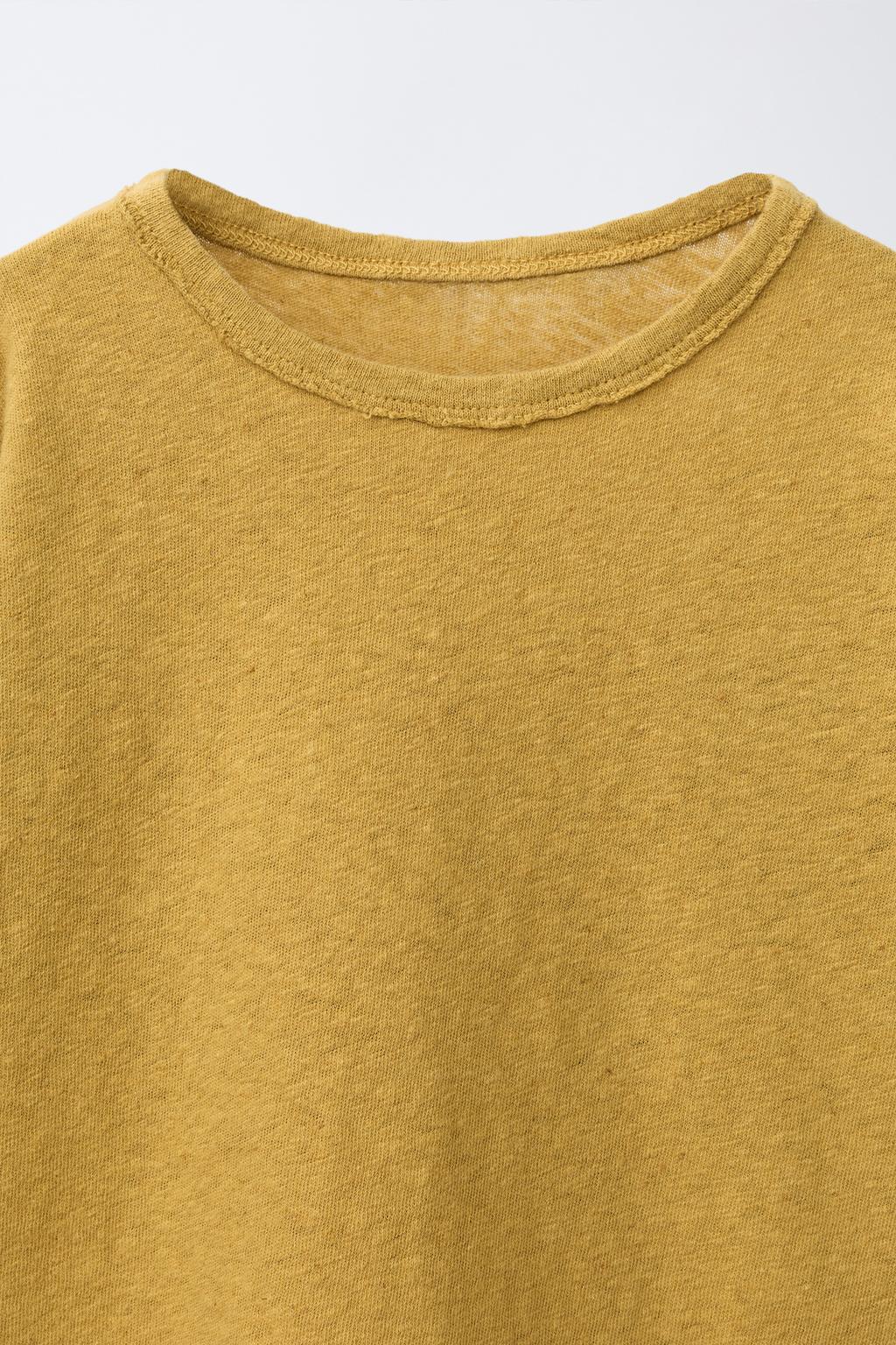 ОДНОТОННАЯ ФУТБОЛКА ИЗ ЛЬНА И ХЛОПКА