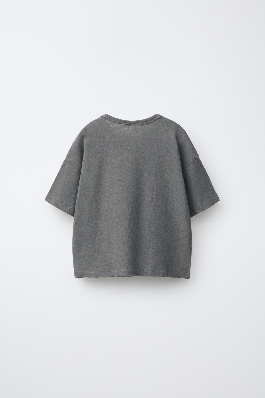 ОДНОТОННАЯ ФУТБОЛКА ИЗ ЛЬНА И ХЛОПКА