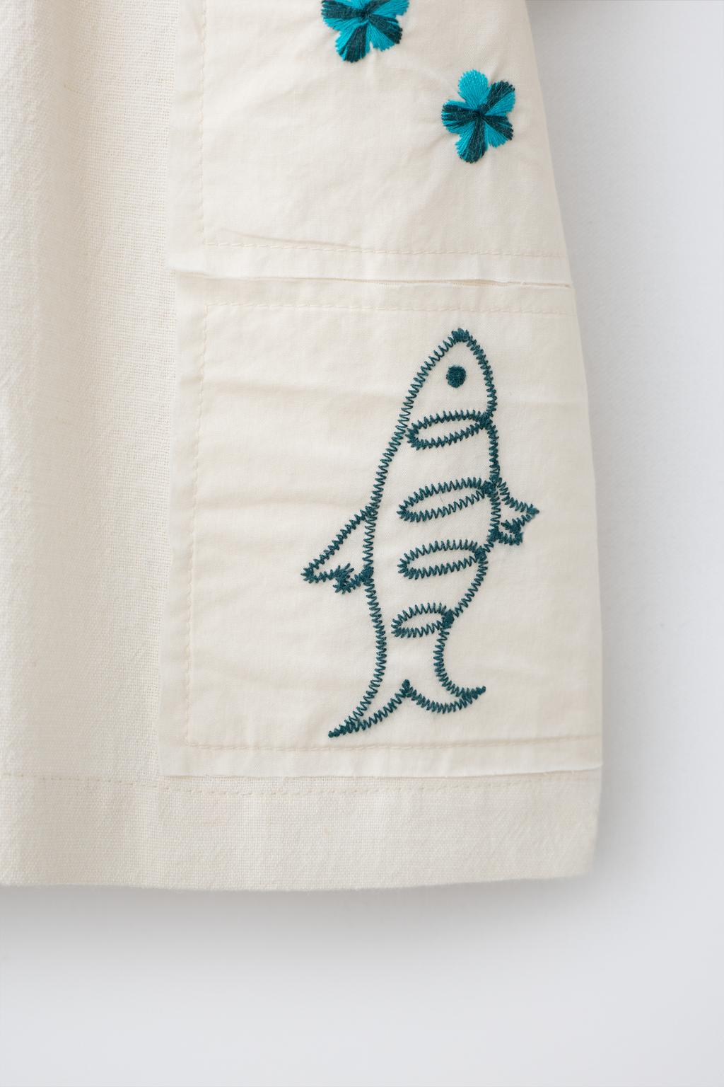 РУБАШКА С НАШИВКАМИ, ХЛОПОК И ЛЕН