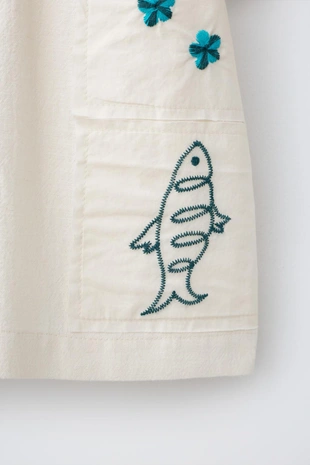 Рубашка с нашивками, хлопок и лен- Заказать в России