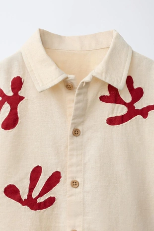 Рубашка из льна с вышивкой- Заказать в России