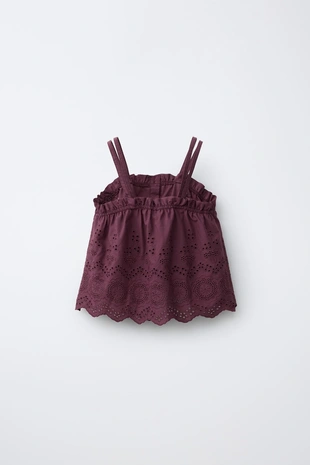 Топ с вышивкой шиффли- Заказать в России