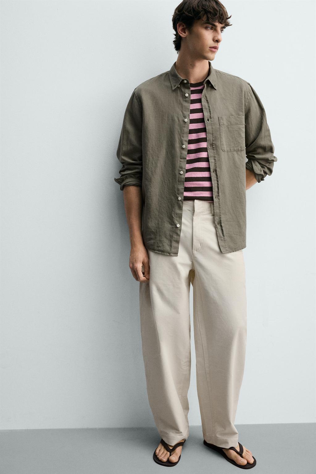 РУБАШКА REGULAR FIT ИЗ ЛЬНА И ХЛОПКА