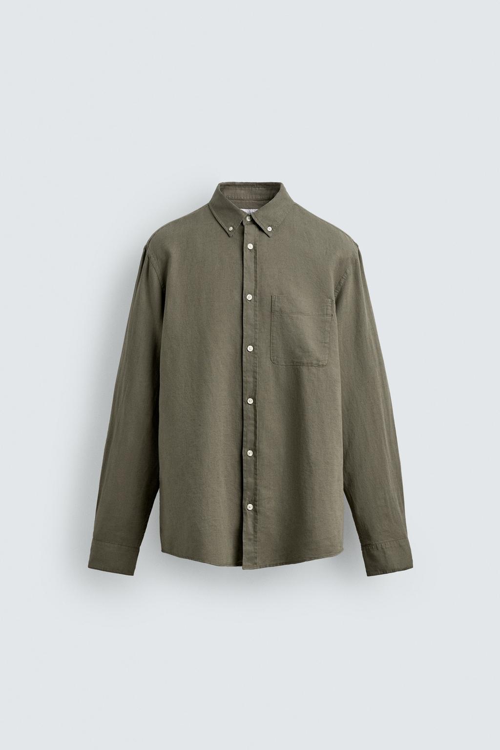 РУБАШКА REGULAR FIT ИЗ ЛЬНА И ХЛОПКА