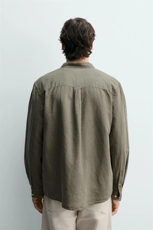 Рубашка Regular Fit из льна и хлопка