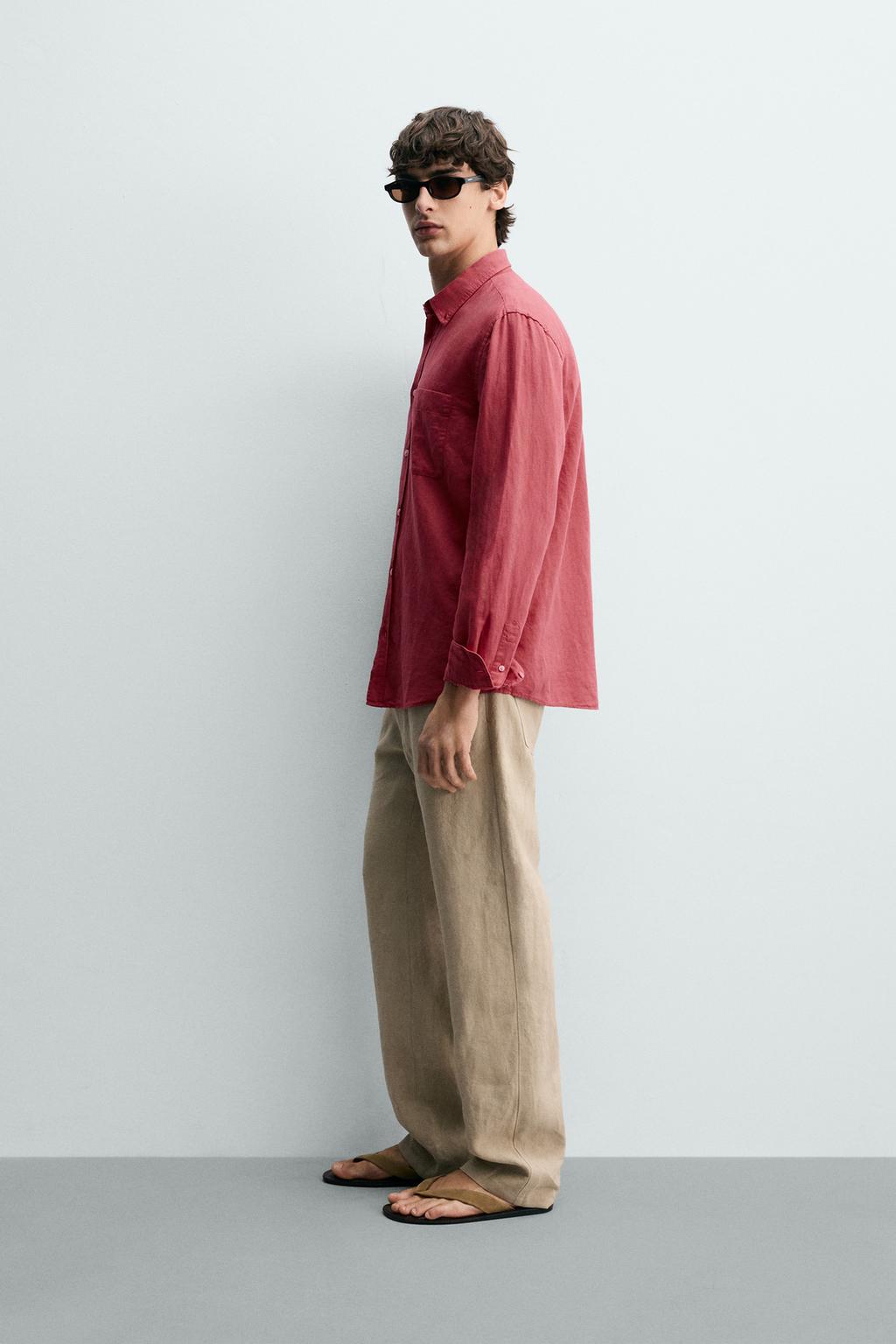 РУБАШКА REGULAR FIT ИЗ ЛЬНА И ХЛОПКА