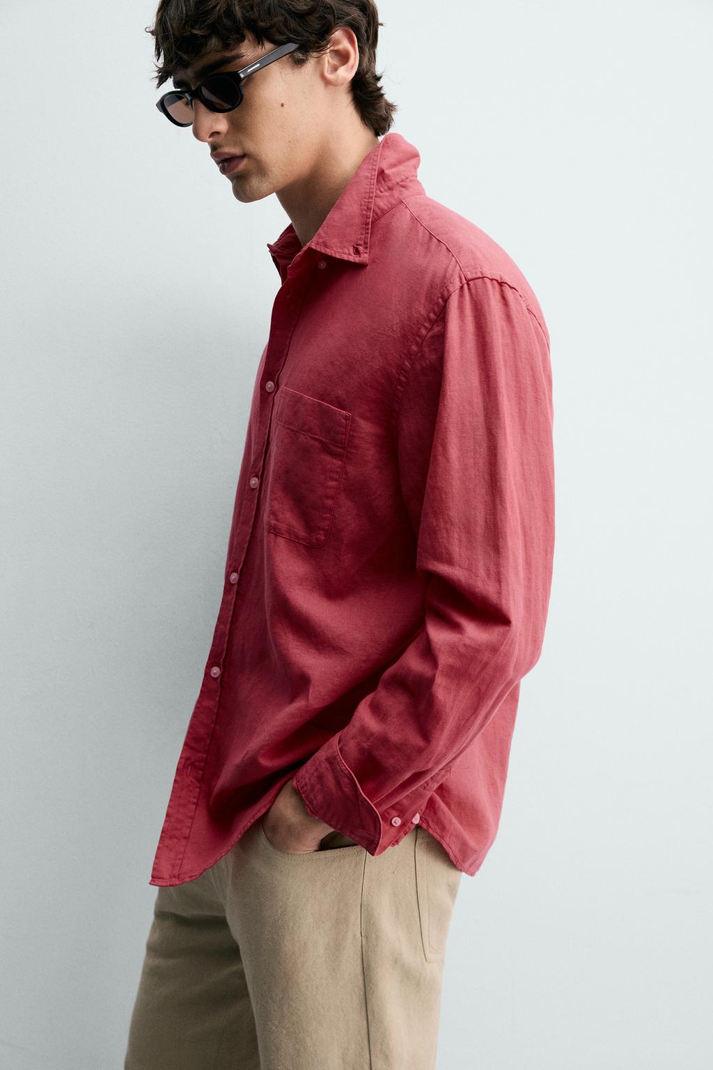 РУБАШКА REGULAR FIT ИЗ ЛЬНА И ХЛОПКА