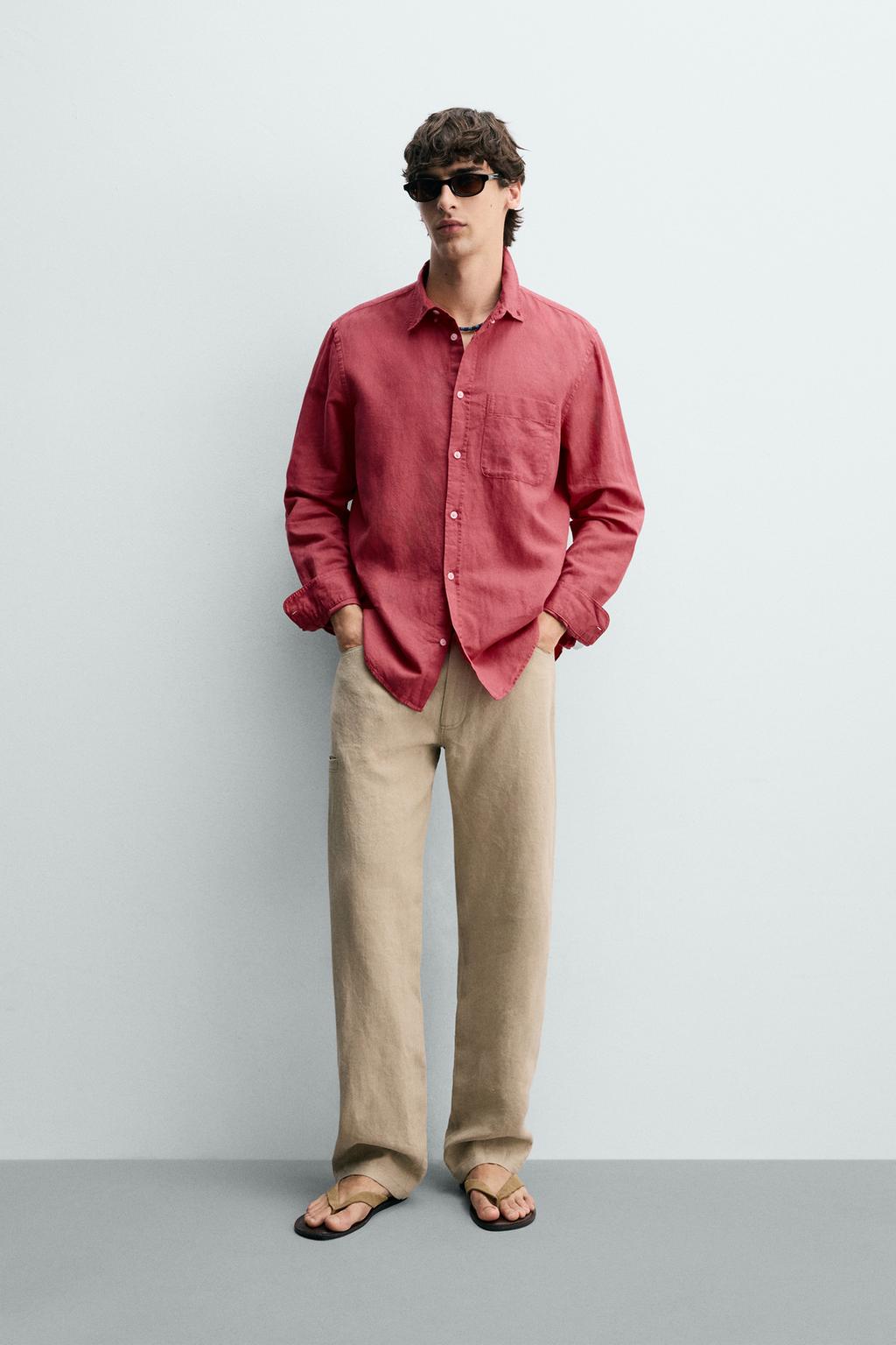 РУБАШКА REGULAR FIT ИЗ ЛЬНА И ХЛОПКА