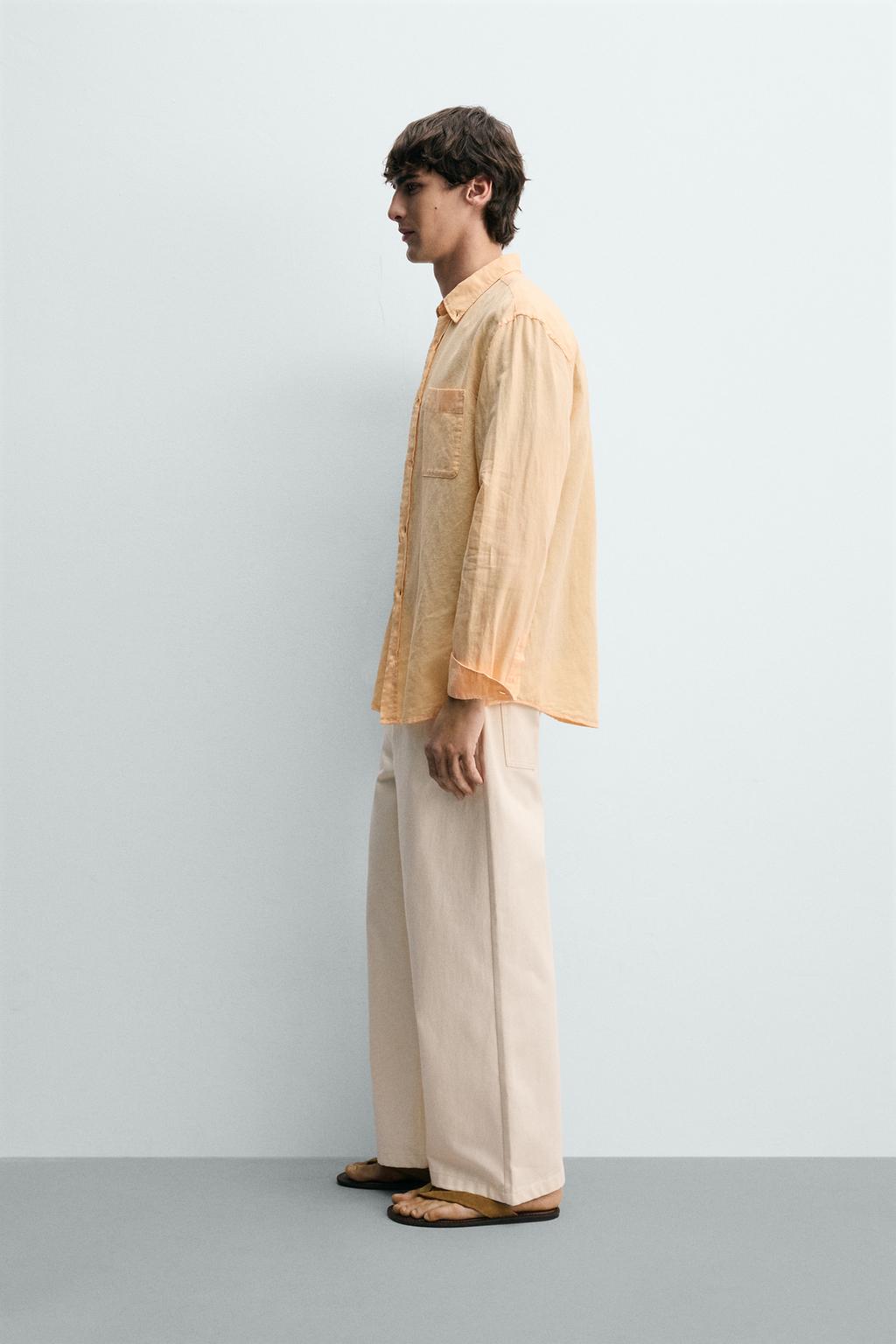 РУБАШКА REGULAR FIT ИЗ ЛЬНА И ХЛОПКА