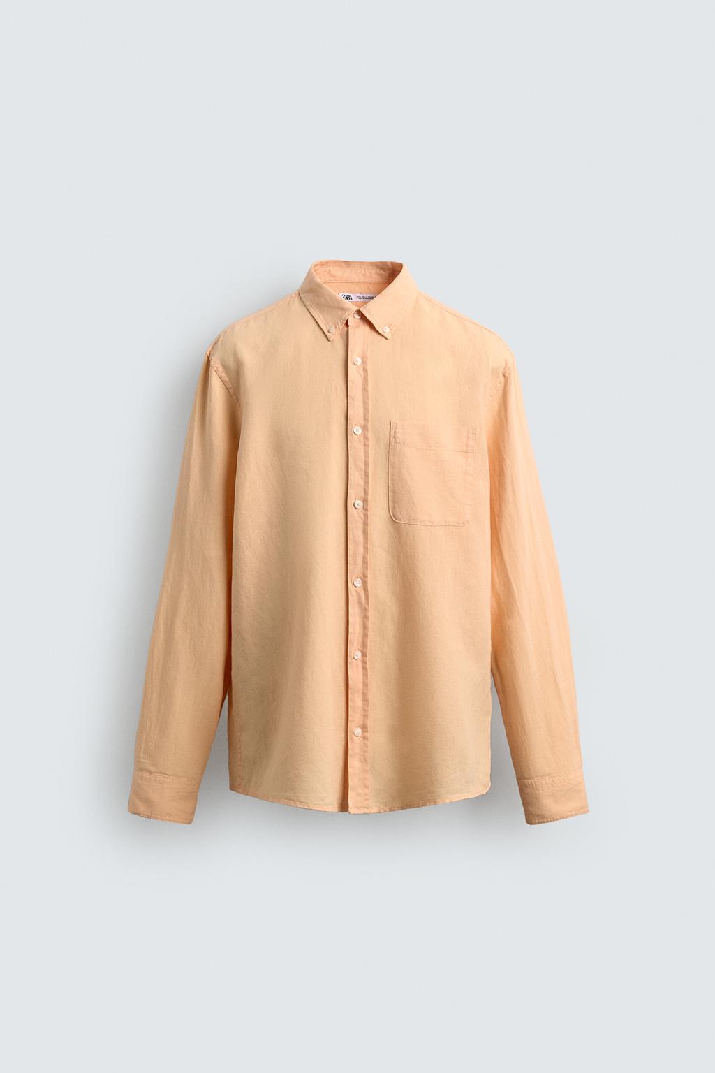 РУБАШКА REGULAR FIT ИЗ ЛЬНА И ХЛОПКА