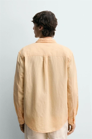 Рубашка Regular Fit из льна и хлопка- Заказать в России