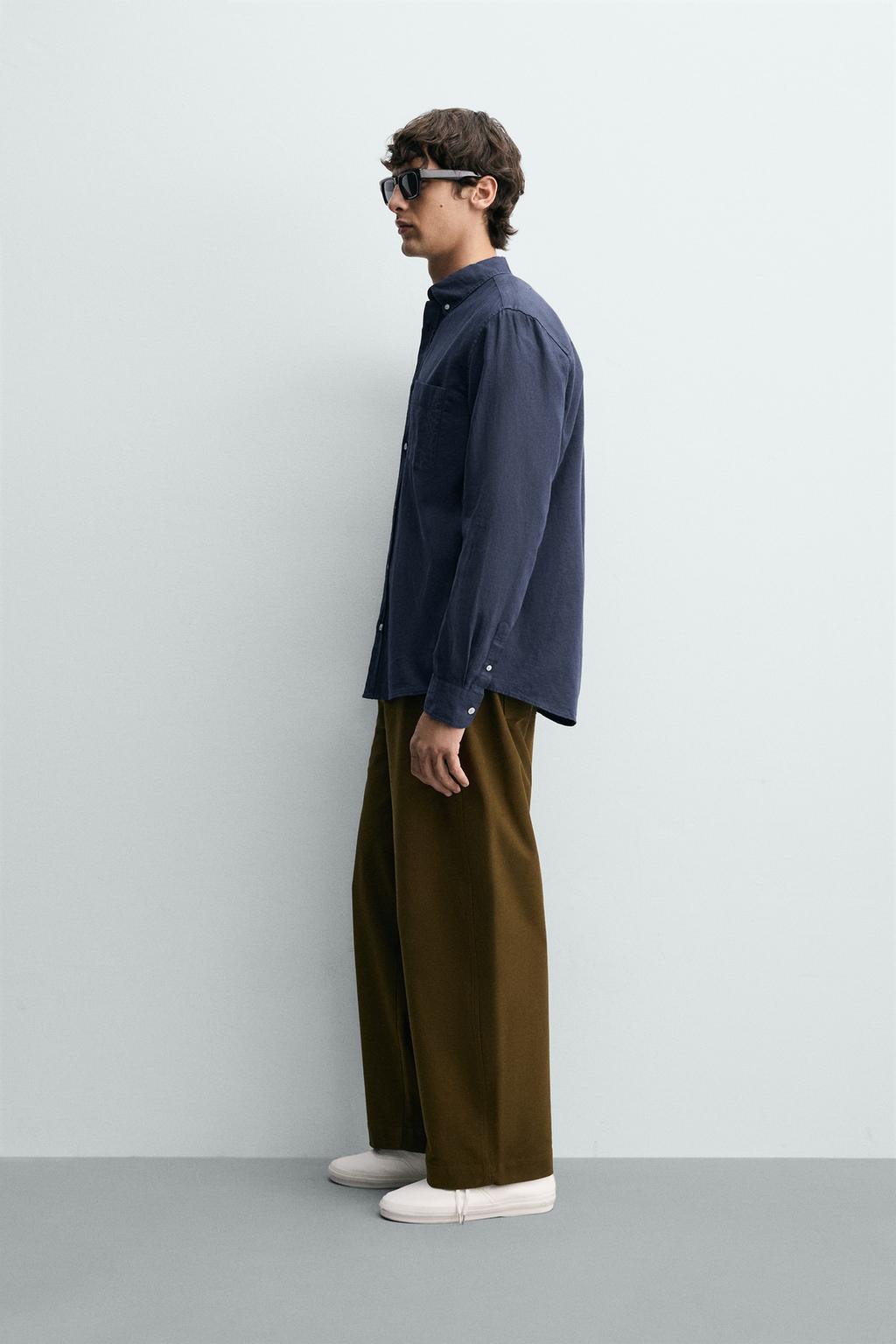 РУБАШКА REGULAR FIT ИЗ ЛЬНА И ХЛОПКА