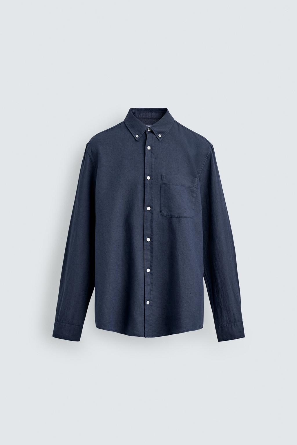 РУБАШКА REGULAR FIT ИЗ ЛЬНА И ХЛОПКА