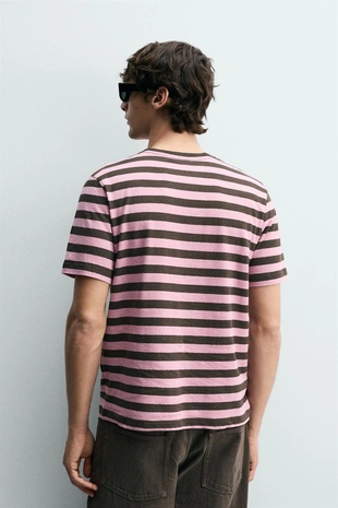 Жаккардовая футболка в полоску- Заказать в России
