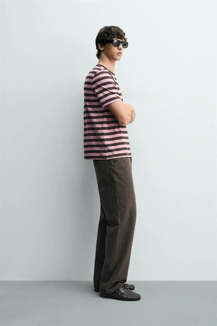 Жаккардовая футболка в полоску- Заказать в России