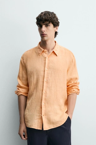 Рубашка из 100% льна- Заказать в России