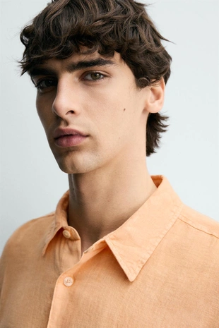 Рубашка из 100% льна- Заказать в России