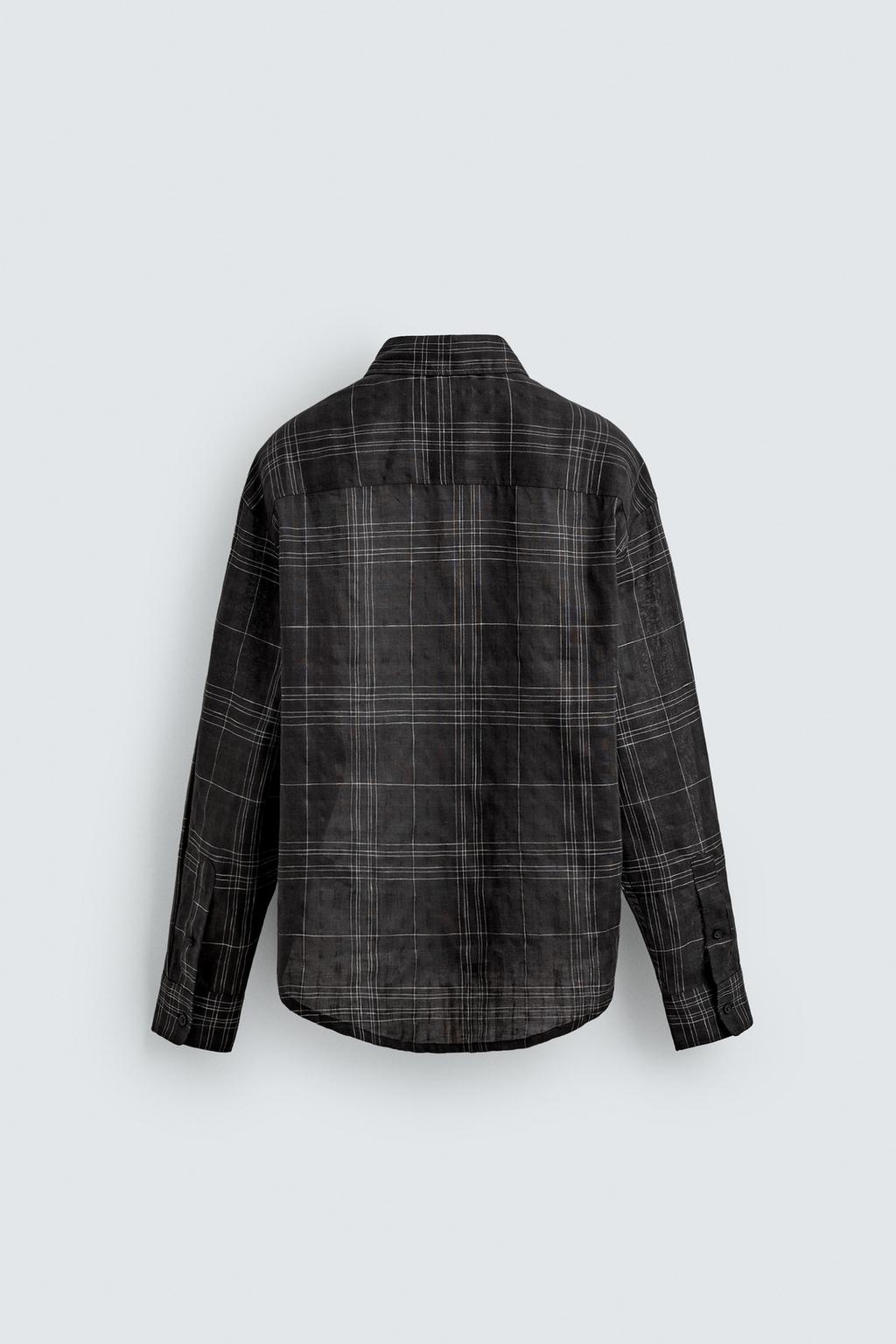 РУБАШКА В КЛЕТКУ ИЗ ЛЬНА И ХЛОПКА