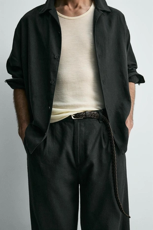 Брюки Relaxed Fit изо льна и вискозы- Заказать в России