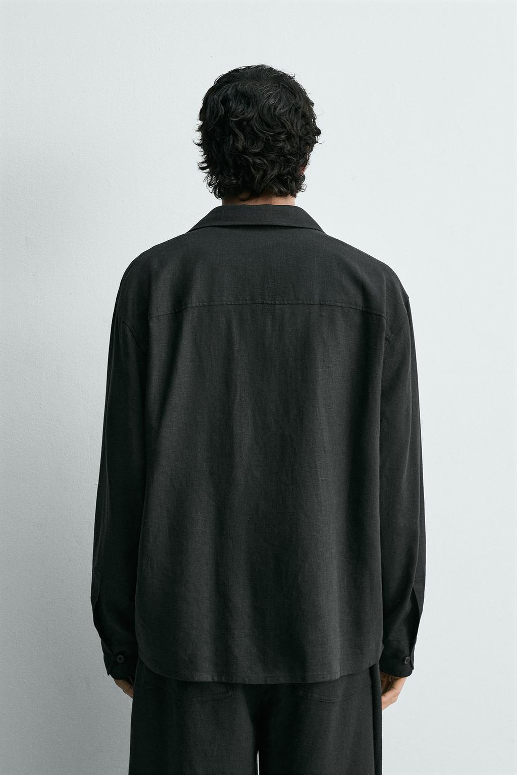 РУБАШКА СВОБОДНОГО КРОЯ ИЗО ЛЬНА И ВИСКОЗЫ