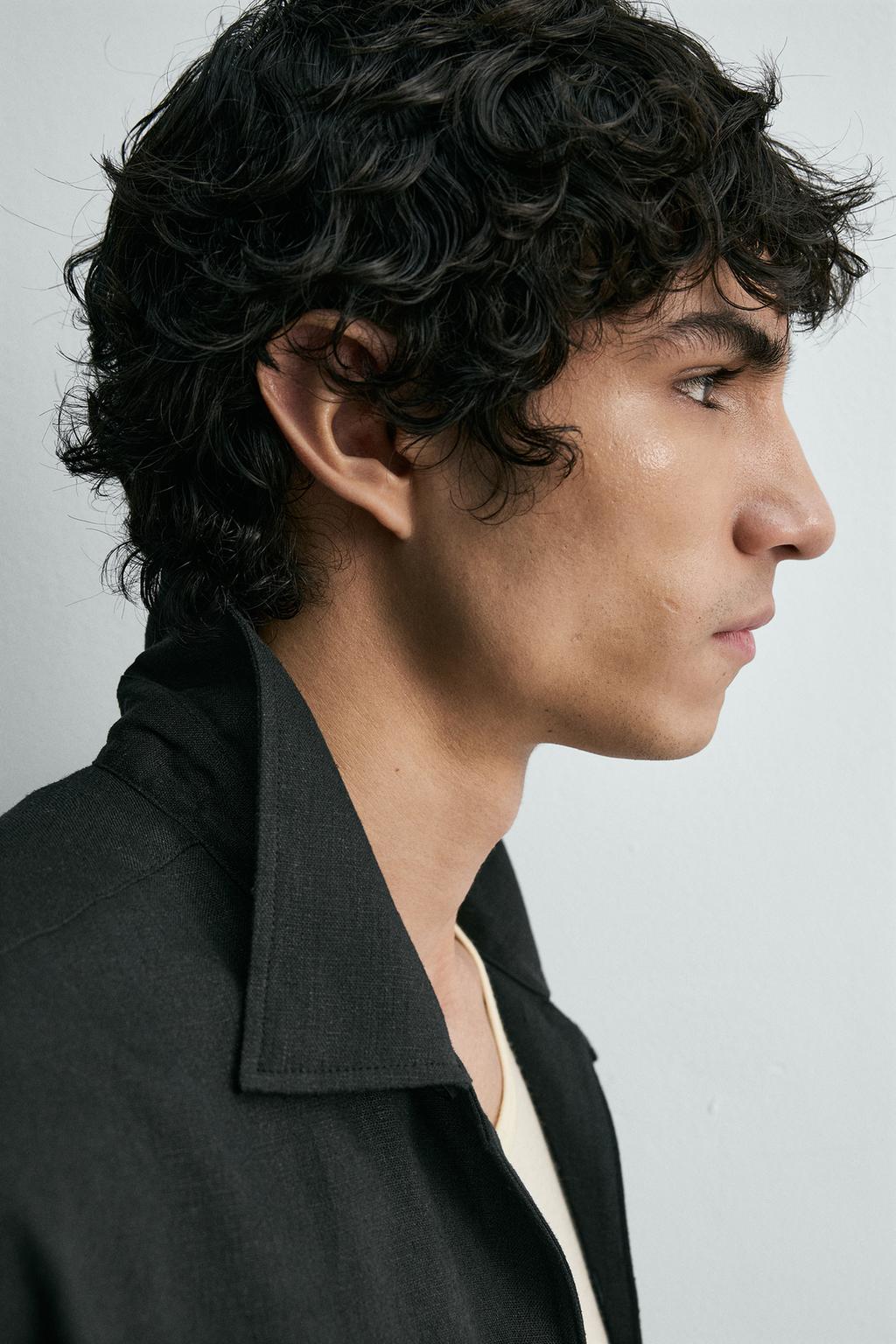 РУБАШКА СВОБОДНОГО КРОЯ ИЗО ЛЬНА И ВИСКОЗЫ