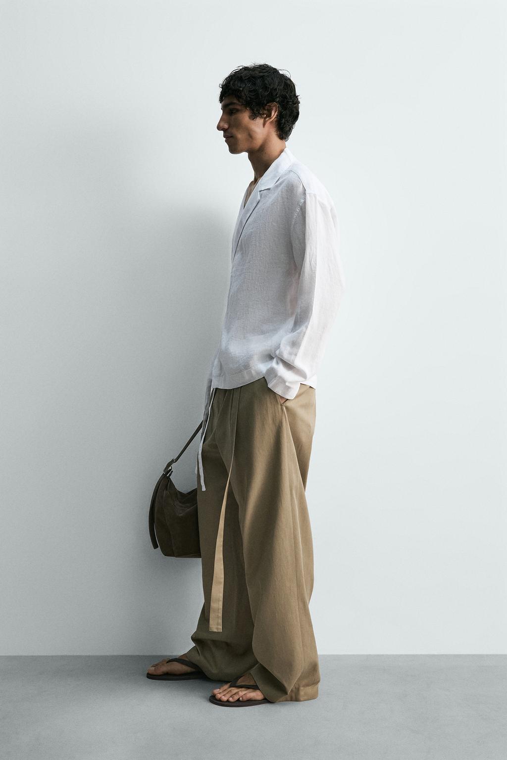 РУБАШКА ИЗ 100% ЛЬНА С БАНТОМ