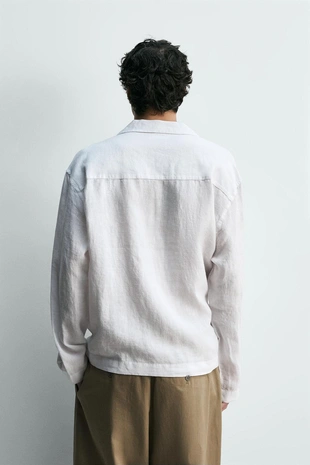 Рубашка из 100% льна с бантом- Заказать в России