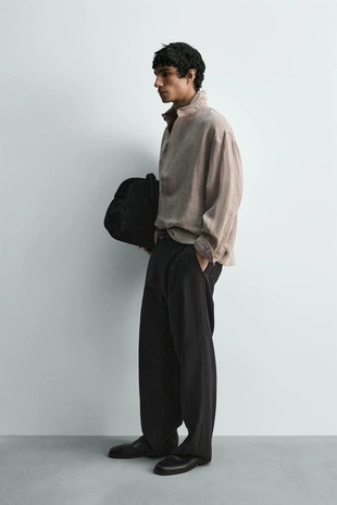 Рубашка-поло из 100% льна- Заказать в России