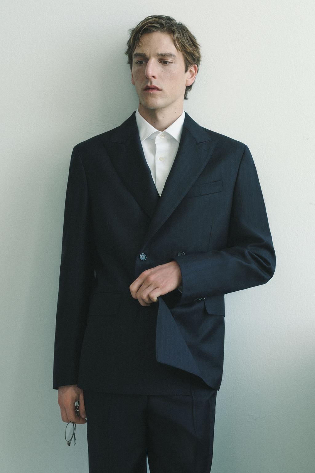 КОСТЮМНЫЙ БЛЕЙЗЕР В ПОЛОСКУ ИЗ 100% ШЕРСТИ