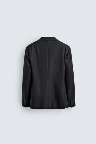 Костюмный блейзер в полоску из 100% шерсти- Заказать в России