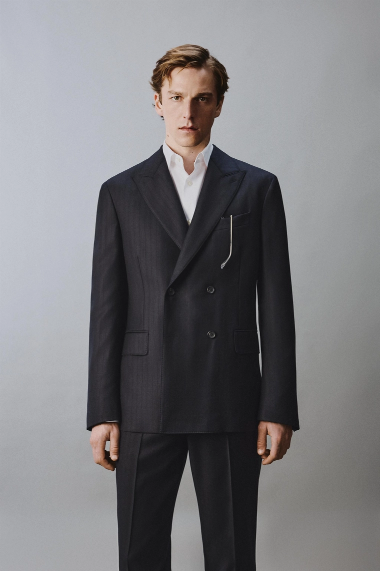 Пиджак из 100% шерсти с пинстрайпами