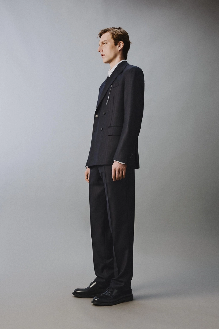 Пиджак из 100% шерсти с пинстрайпами