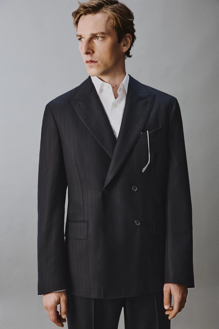 Пиджак из 100% шерсти с пинстрайпами