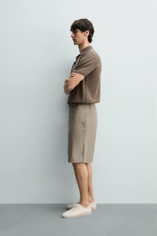 Поло из хлопка и льна- Заказать в России