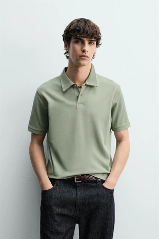 Поло Regular Fit с рельефной структурой- Заказать в России