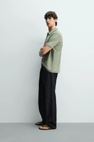 Поло Regular Fit с рельефной структурой- Заказать в России