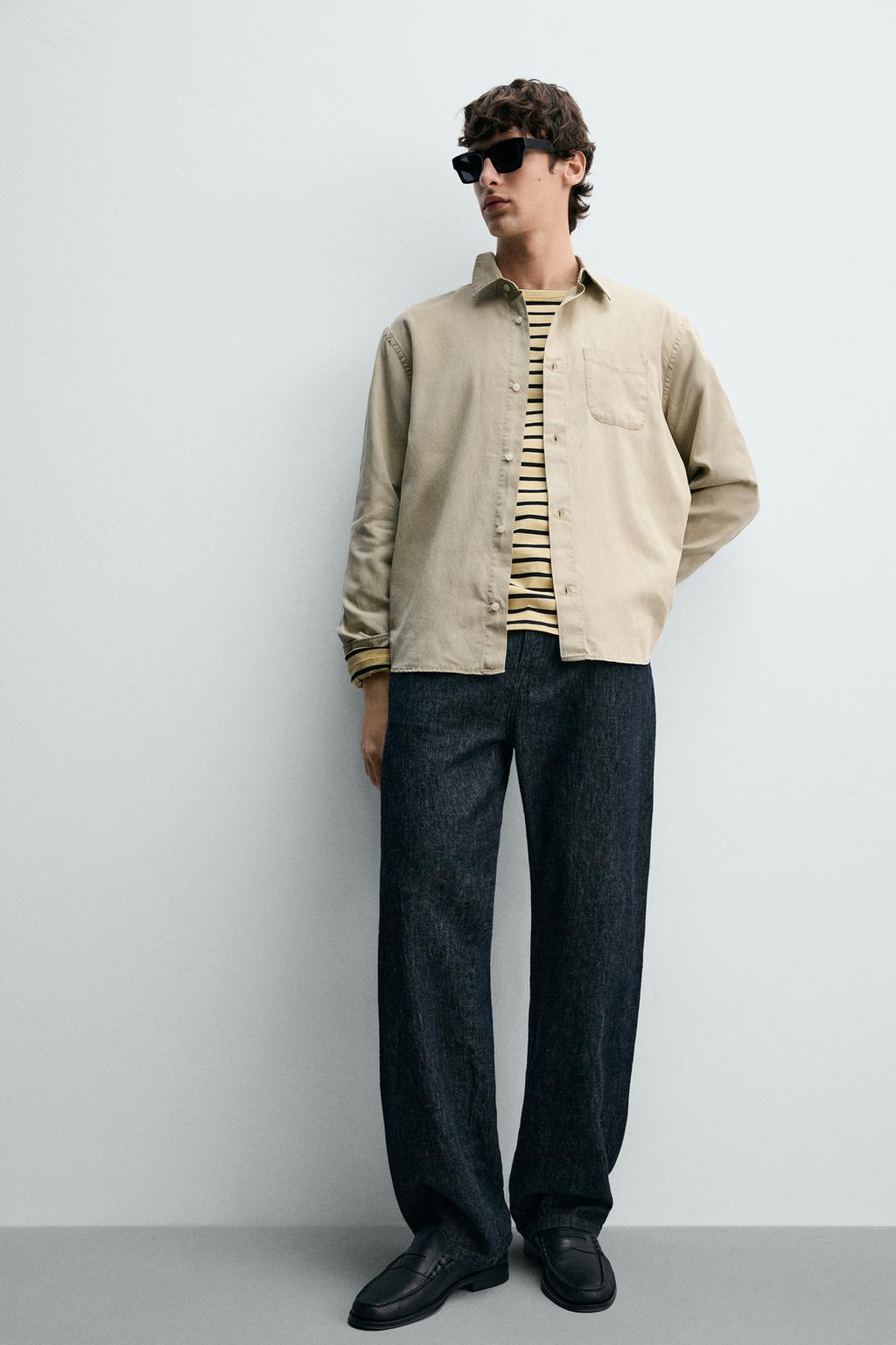 РУБАШКА REGULAR FIT ИЗ ЛИОЦЕЛЛА И ХЛОПКА