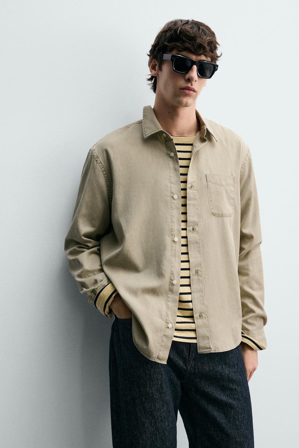 РУБАШКА REGULAR FIT ИЗ ЛИОЦЕЛЛА И ХЛОПКА