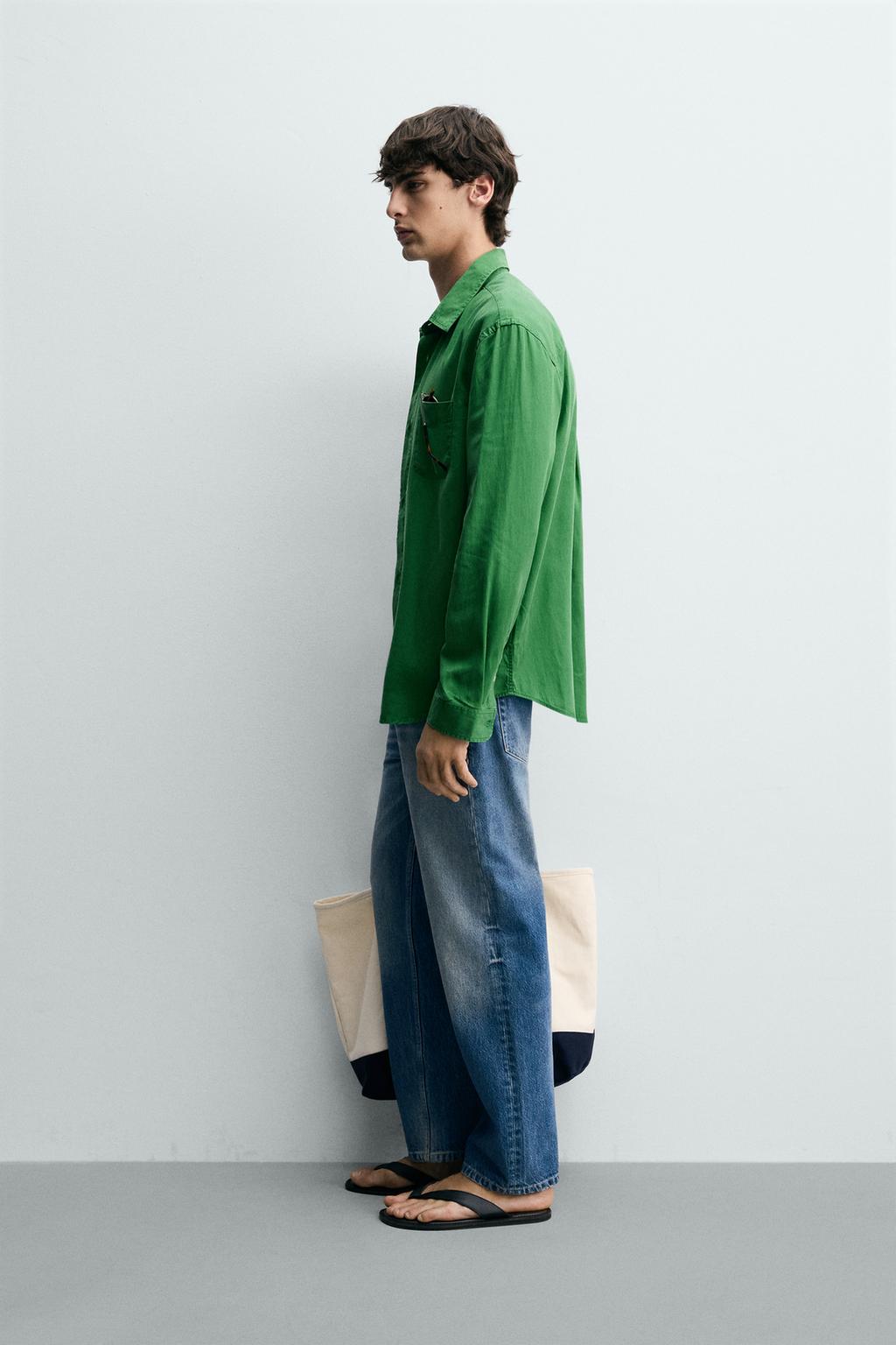 РУБАШКА REGULAR FIT ИЗ ЛИОЦЕЛЛА И ХЛОПКА