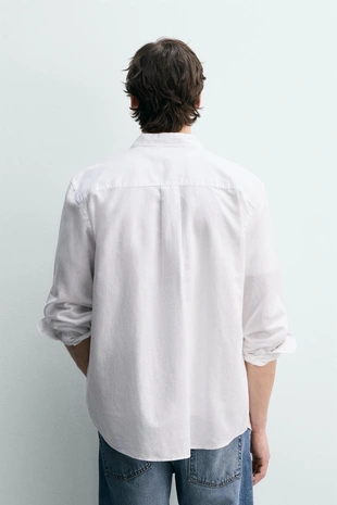 Рубашка Regular Fit из лиоцелла и хлопка