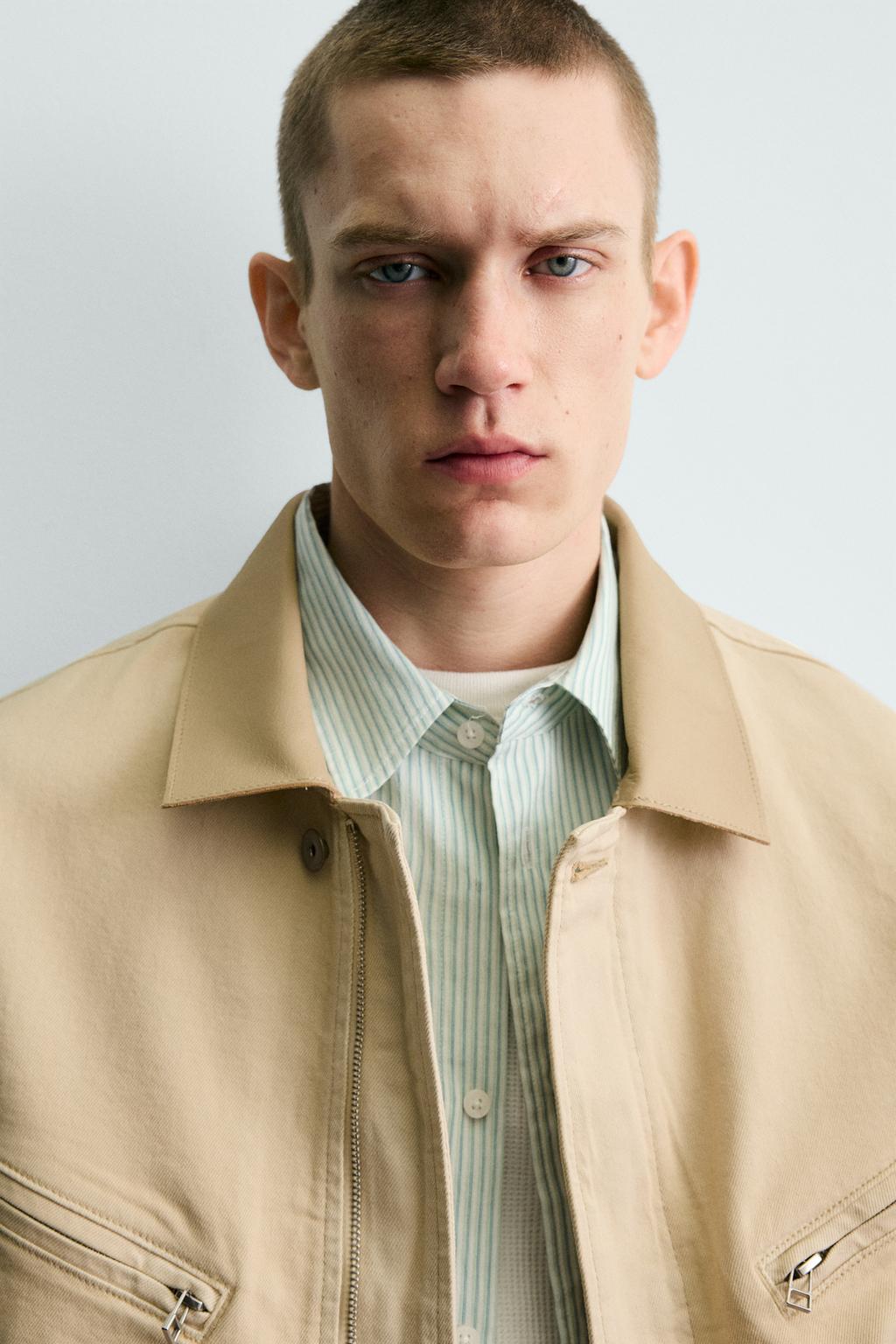 ДЖИНСОВАЯ КУРТКА С КОМБИНИРОВАННЫМ ВОРОТНИКОМ