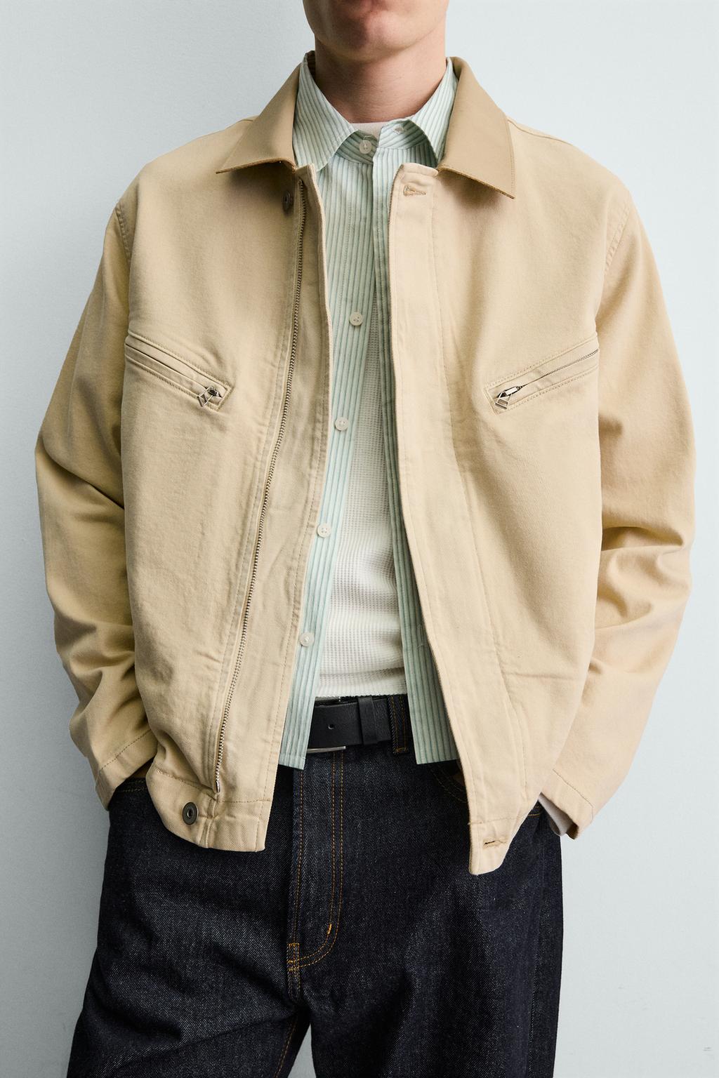 ДЖИНСОВАЯ КУРТКА С КОМБИНИРОВАННЫМ ВОРОТНИКОМ