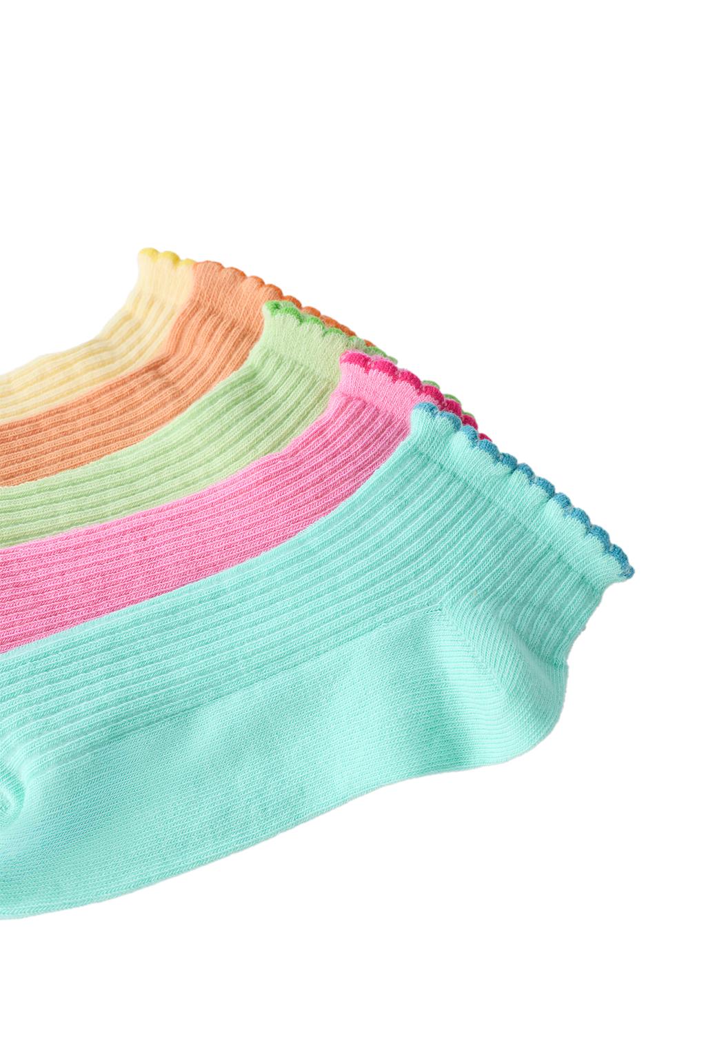 НАБОР ИЗ 5 КОРОТКИХ НОСКОВ С КОНТРАСТНЫМИ ВОЛНИСТЫМИ КРОМКАМИ