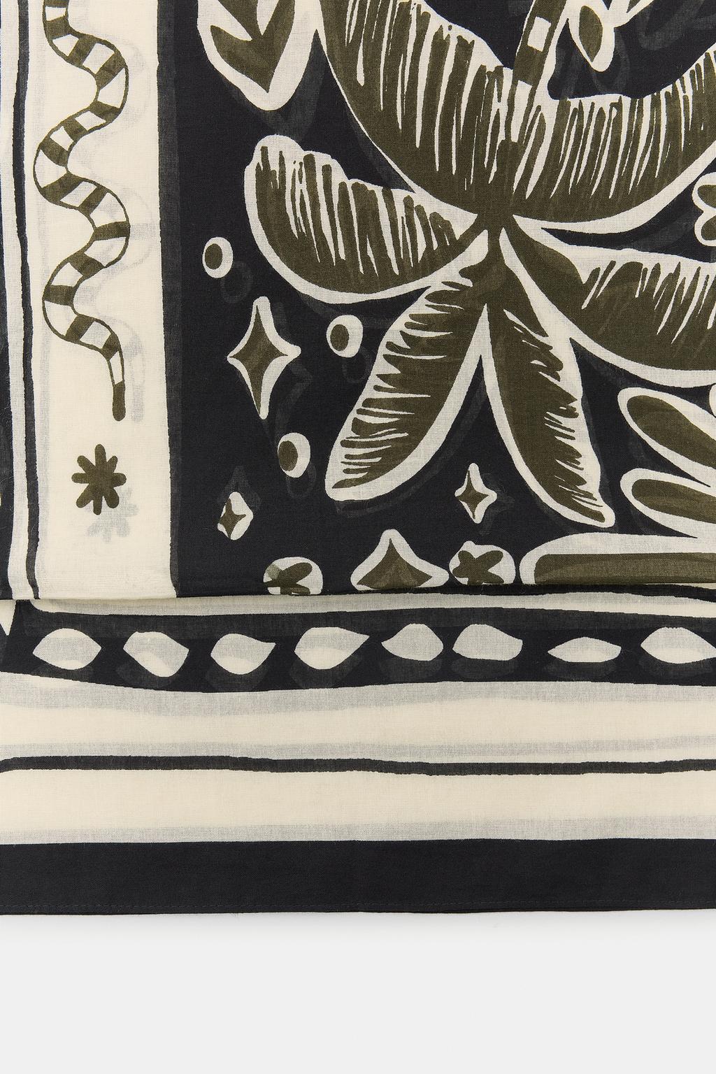 ШАРФ ИЗ ХЛОПКА С ПРИНТОМ