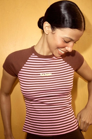 Футболка реглан в полоску- Заказать в России