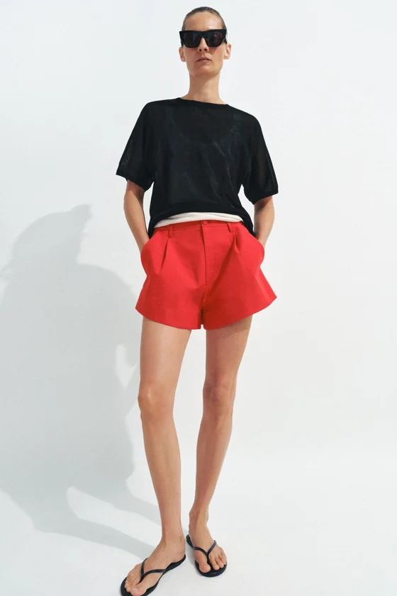ШОРТЫ С ЗАЩИПАМИ — коллекция Zara «ZW»