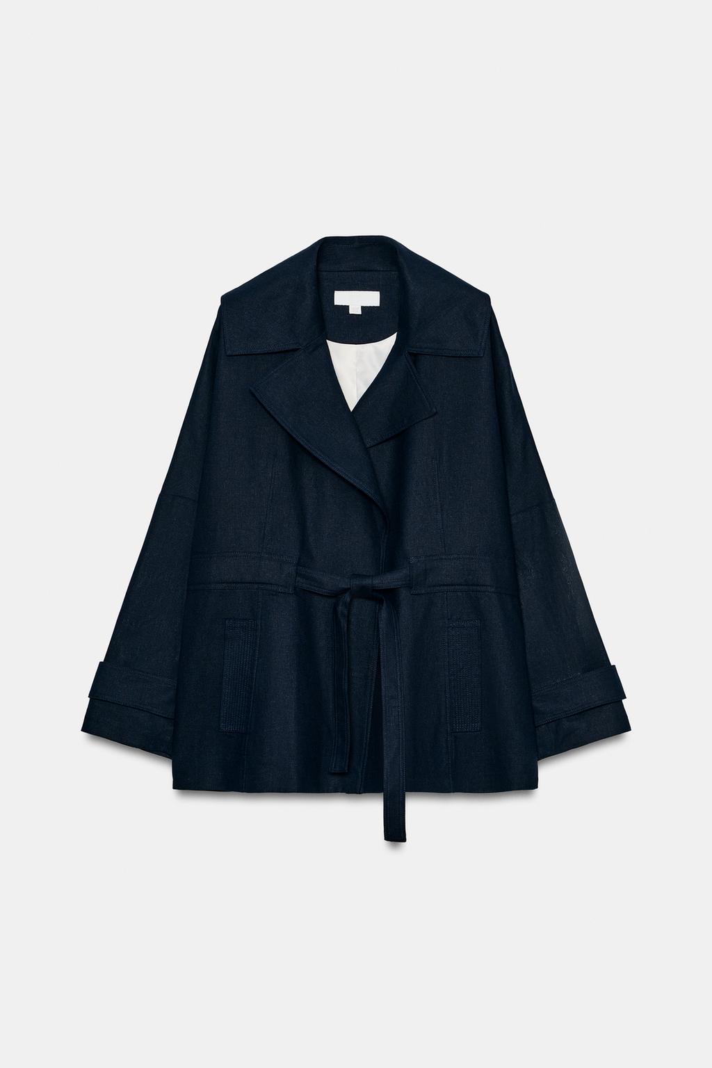 ТРЕНЧ ИЗ ЛЬНА С РЕМНЕМ